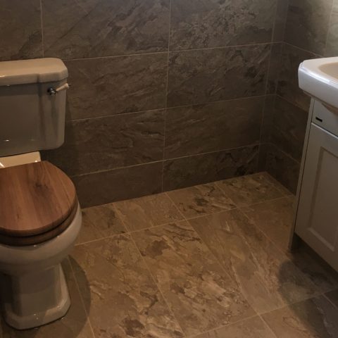 bathroom twin sink tiles toilet