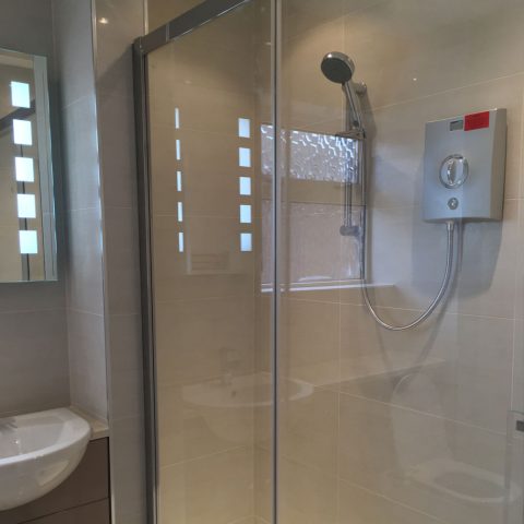 shower enclosure tiles sink