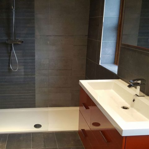 bathroom walk in shower sink tiles