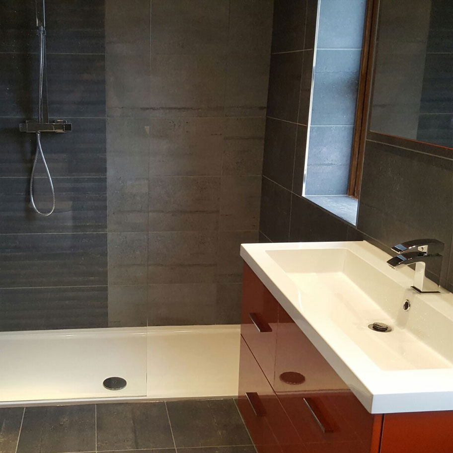 bathroom walk in shower sink tiles